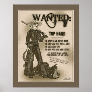 Top Hand Cowgirl Poster