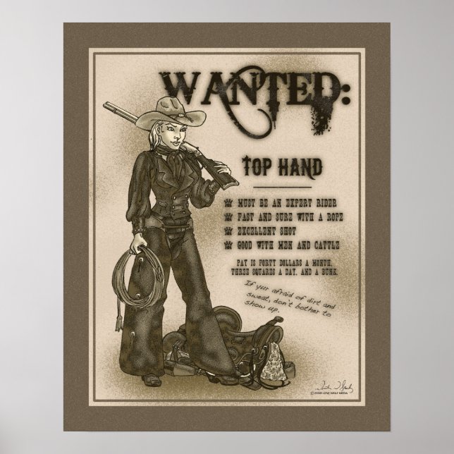 Top Hand Cowgirl Poster (Front)