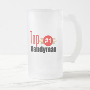 Top Handyman Frosted Glass Beer Mug