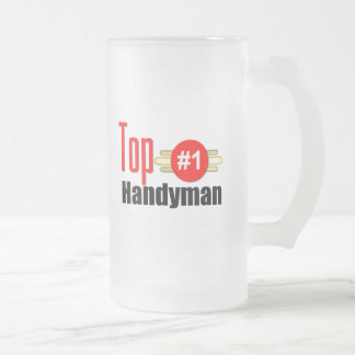 Top Handyman Frosted Glass Beer Mug