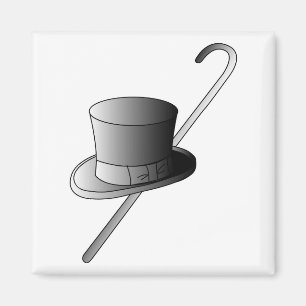 Top Hat and Cane Magnet