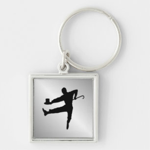 Top Hat and Cane Tap Dancer Key Ring