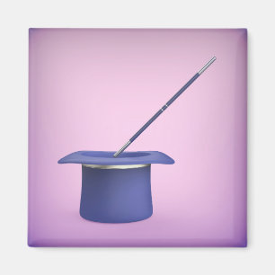 Top hat and magic wand magnet