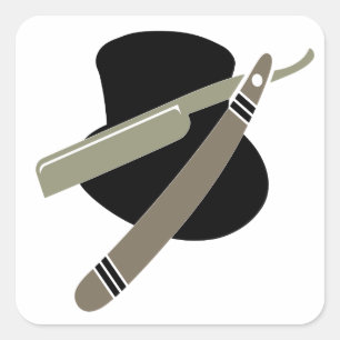 Top hat and razor sticker