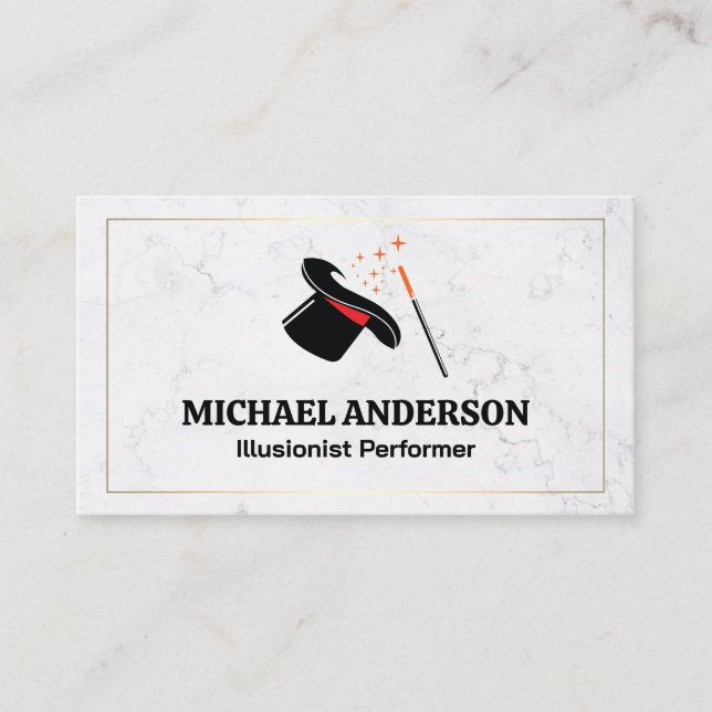Top Hat and Wand | Magician Business Card (Front)
