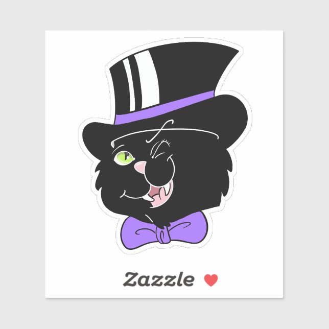 Top Hat Cat Sticker (Sheet)