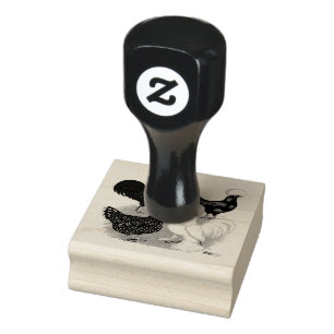 Top Hat Chicken Quartet Rubber Stamp