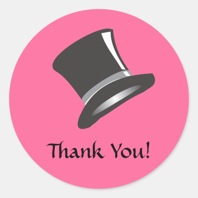 Top Hat Classic Round Sticker (Front)