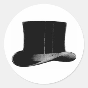 top hat classic round sticker