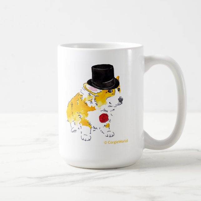 Top Hat Corgi Mug (Right)