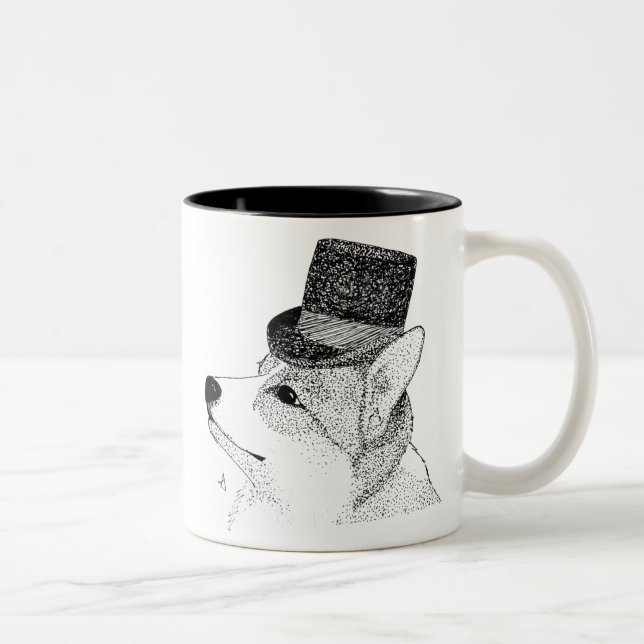 Top Hat Corgi Two-Tone Coffee Mug (Right)