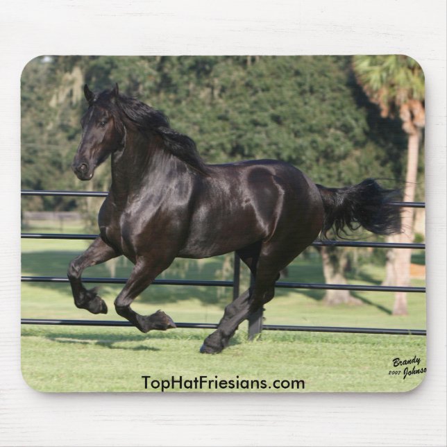 Top Hat Friesians Mouse Mat (Front)