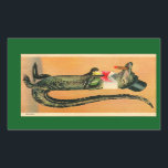 Top Hat Gator Rectangular Sticker<br><div class="desc">Exceptionally classy colourful alligator - Top Hat!  This is a vintage,  retro image used for years on souvenir postcards. We've repurposed this special image!</div>