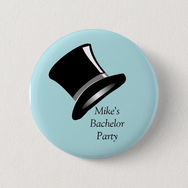 Top Hat on Blue 6 Cm Round Badge (Front)