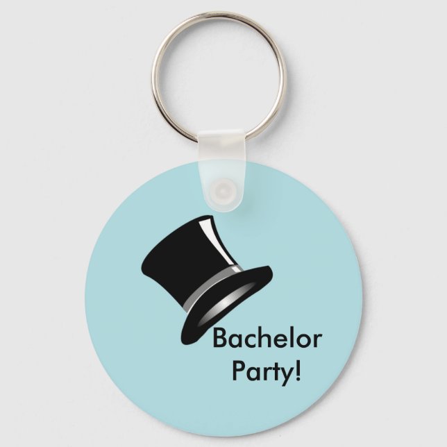 Top Hat on Blue Key Ring (Front)