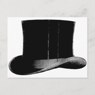 top hat postcard