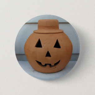 Top Hat Pumpkin 6 Cm Round Badge