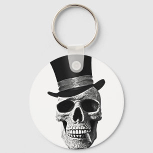 Top hat skull key ring