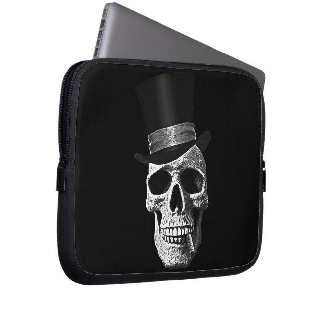 Top hat skull laptop sleeve (Front Right)