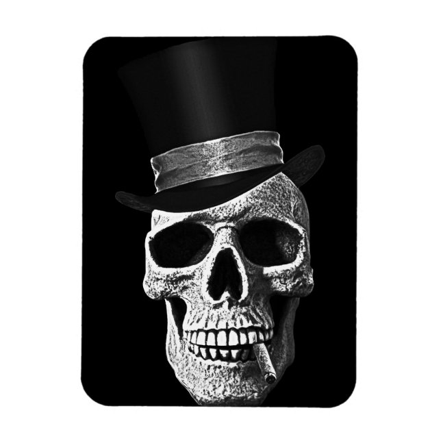 Top hat skull magnet (Vertical)