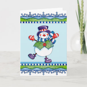 Top Hat Snowman - Greeting Card