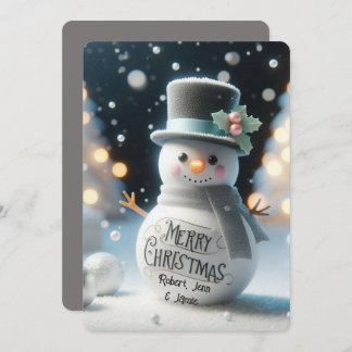 Top Hat Snowman  Holiday Card
