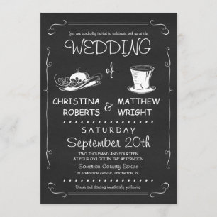 Top Hat Wedding Invitations Template