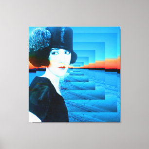 Top hat with snow canvas print