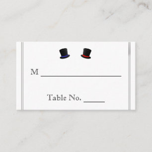 Top Hats and Bow Ties Gay Red Blue Place Cards