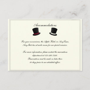 Top Hats and Bow Ties Gay Wedding Insert Invitation