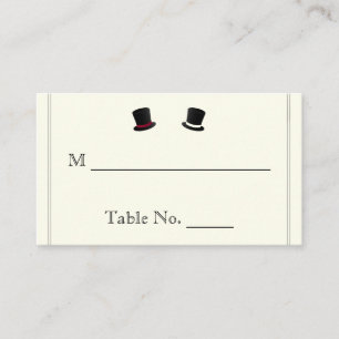 Top Hats and Bow Ties Gay Wedding Place Cards