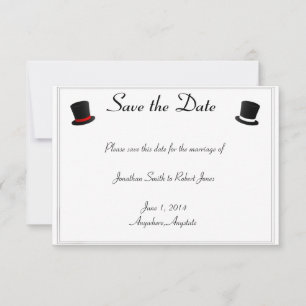 Top Hats and Bow Ties Gay Wedding Save the Date
