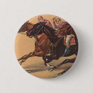 TOP Horse and Jockey 6 Cm Round Badge