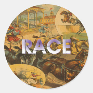 TOP Horse Race Classic Round Sticker