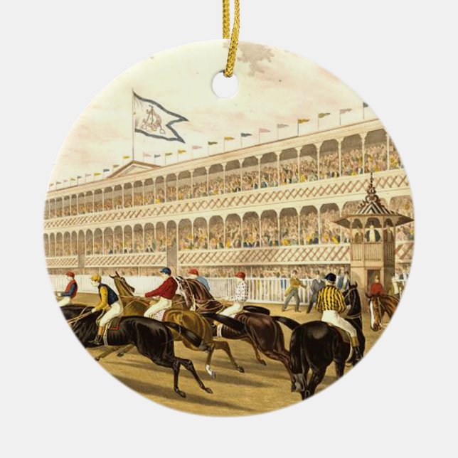 TOP Horse Racing Ceramic Tree Decoration (Front)