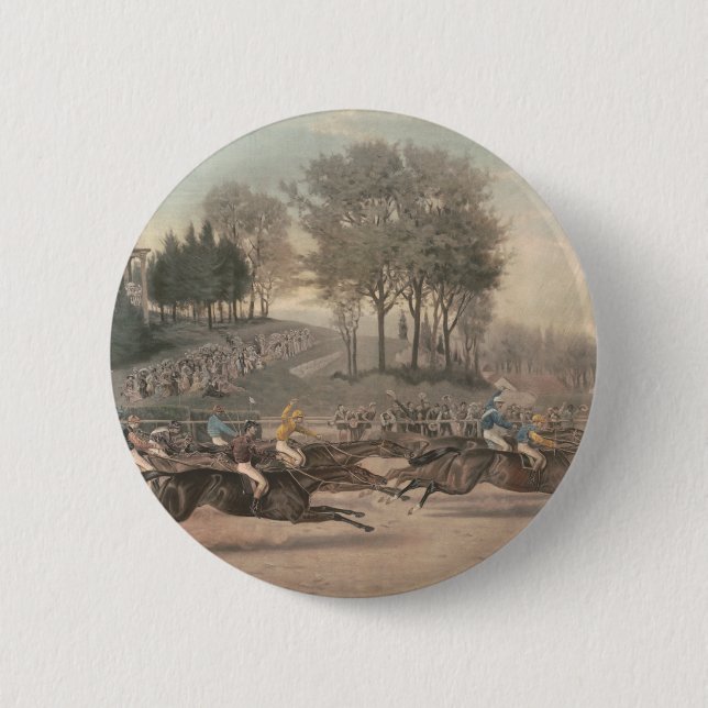 TOP Horse Racing Fan 6 Cm Round Badge (Front)