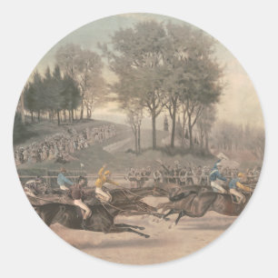 TOP Horse Racing Fan Classic Round Sticker