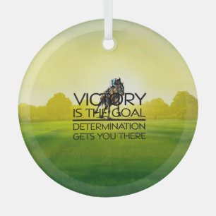 TOP Horse Racing Victory Slogan Glass Ornament