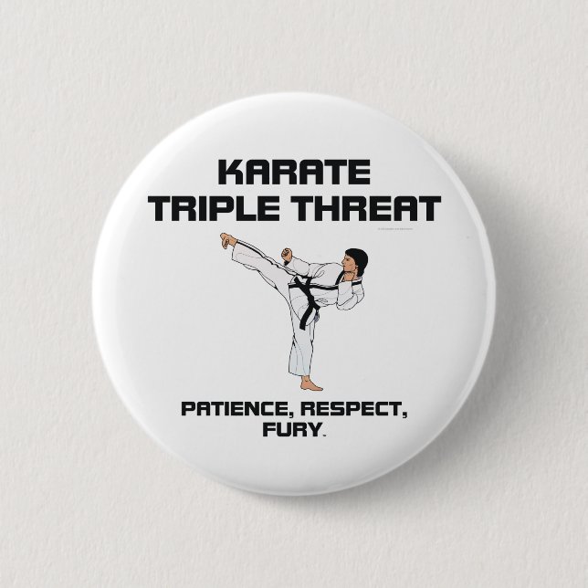 TOP Karate Slogan 6 Cm Round Badge (Front)