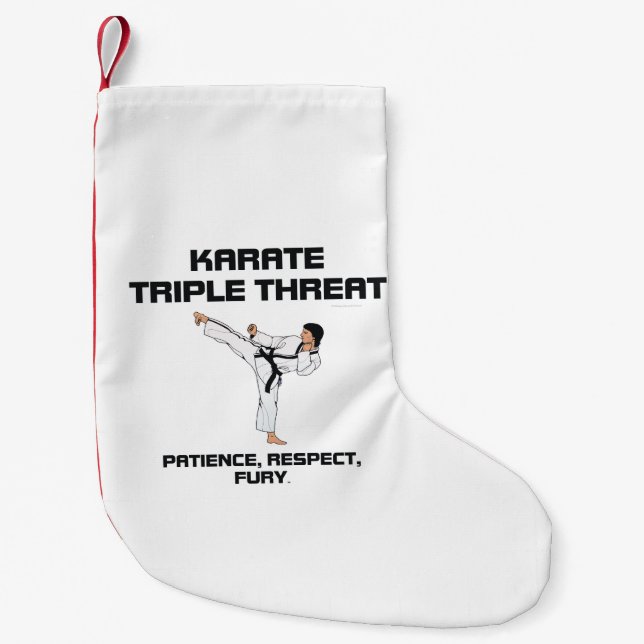 TOP Karate Slogan Small Christmas Stocking (Front)