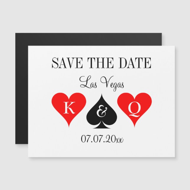 Top Las Vegas wedding magnetic save the date cards (Front/Back)