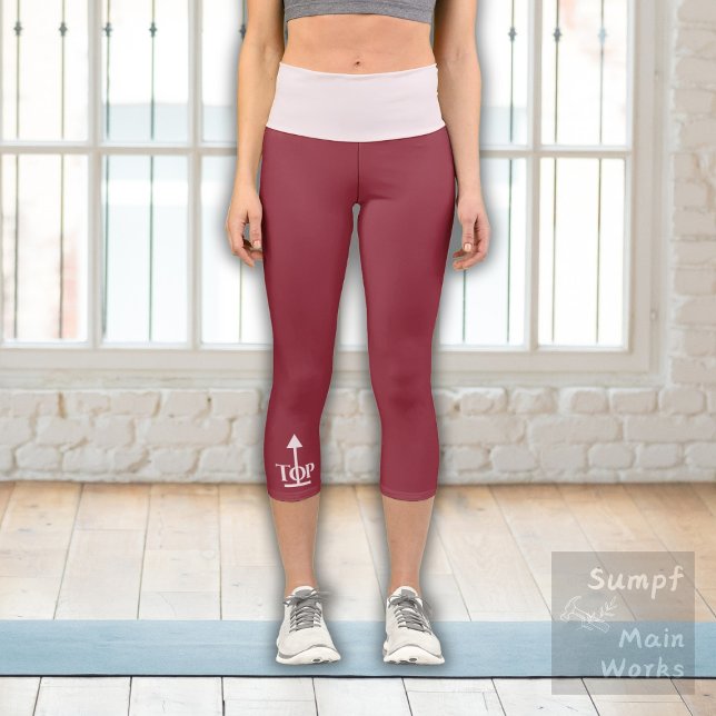 Top Lightest Cherry on Maroon Capri Leggings (Creator Uploaded)