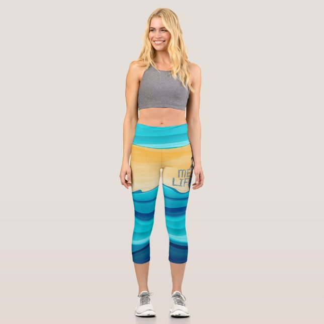 TOP Mermaid Lifeguard Capri Leggings (Front)