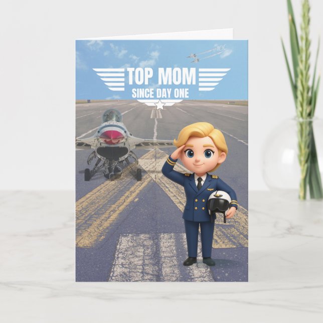 Top Mum Aviation Card – Funny Card for Mum (Front)