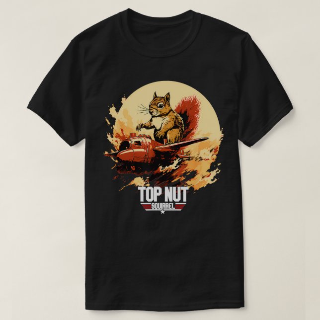 Top Nut Squirrel AviationPlane Funny Vintage Roost (Design Front)