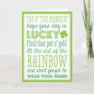 Top O' The Mornin' Greeting Card