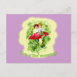 Top O the Morning Vintage Illustration Postcard