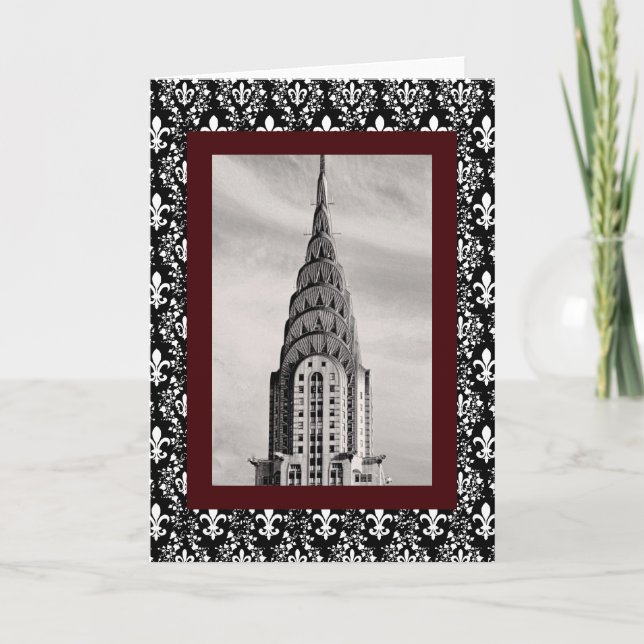 Top of the Chrysler Building NYC - B&W Card (Front)
