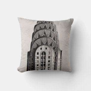 Top of the Chrysler Building NYC - B&W Cushion