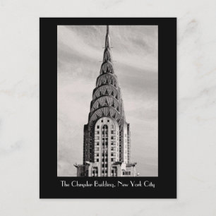 Top of the Chrysler Building NYC - B&W Postcard